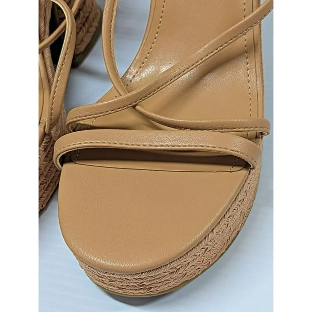 Marc Fisher LTD Women's Fetch Ankle Strap Espadrille Natural Size 9 (MSRP $140)